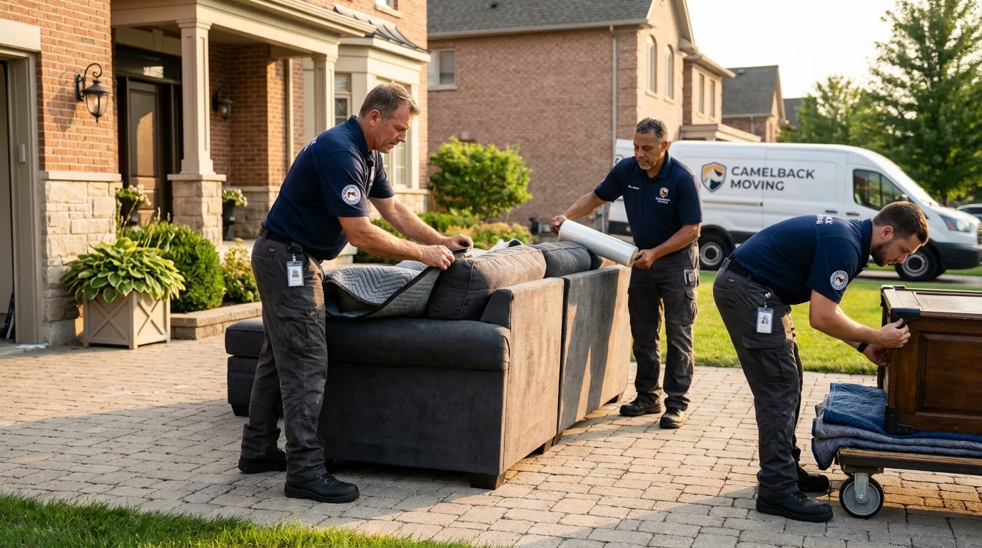 Large estate moving crew wrapping furniture in Royalton, IL